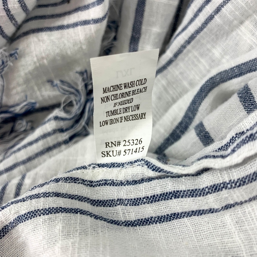 World Market Navy Blue & White Striped Tunic - Picture 6 of 6